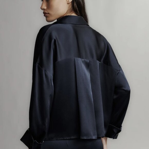 TWP Silk Navy Shirt, Size XS/S (worn once) - Picture 2 of 6